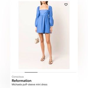 Reformation Michaela Puff-Sleeve Mini Dress